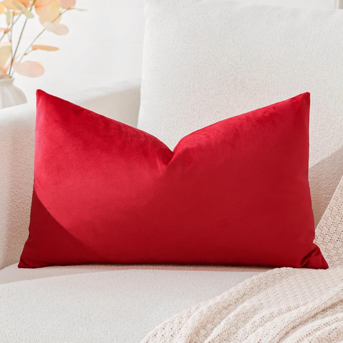 Kussenhoezen 30 x 50 cm - fluwelen stof - zachte effen kleur - perfect voor bank en slaapkamer - SnelShoppen
