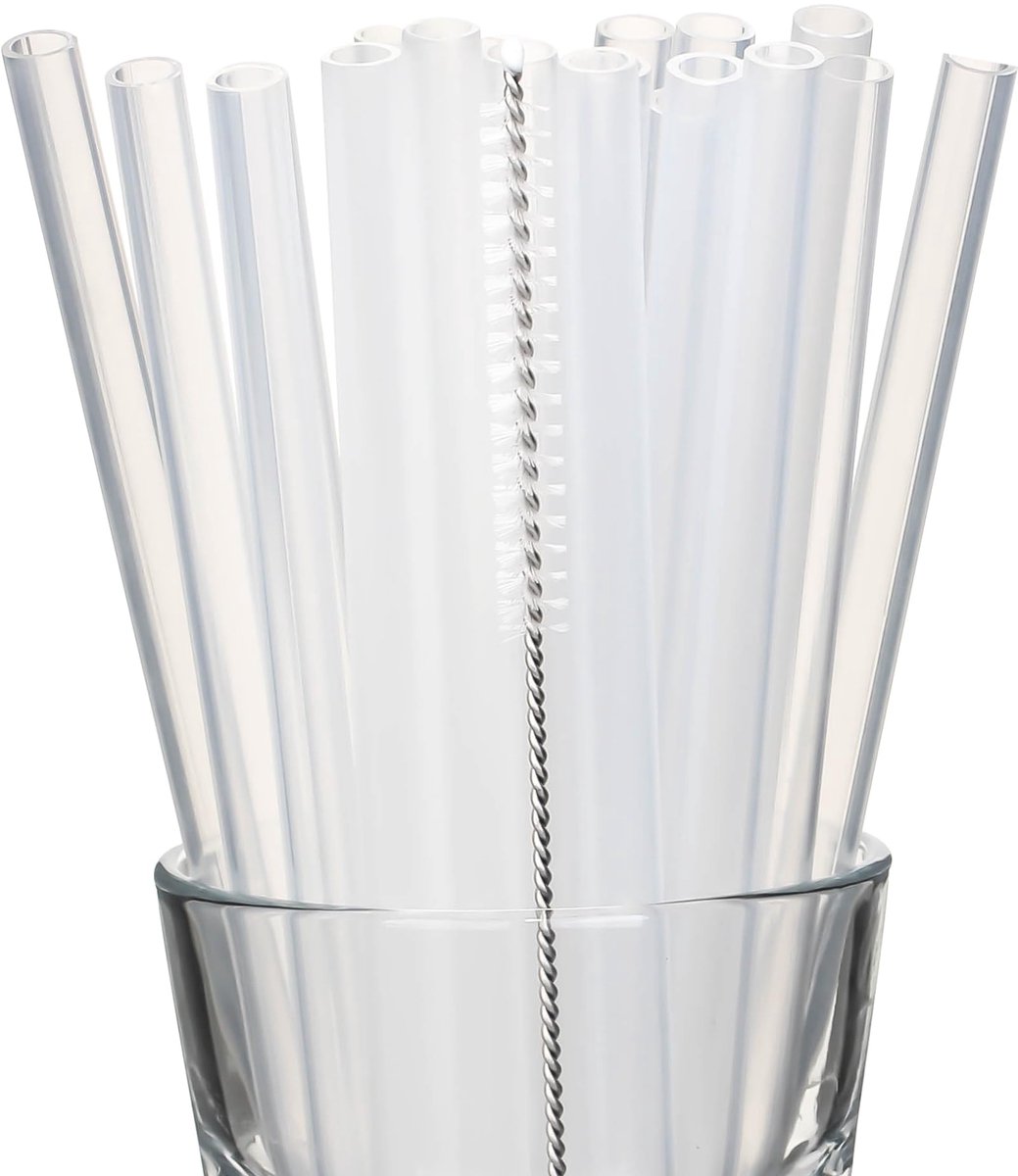 Herbruikbare plastic rietjes 15 cm - BPA-vrij - vaatwasmachinebestendig - ideaal voor korte potten - SnelShoppen