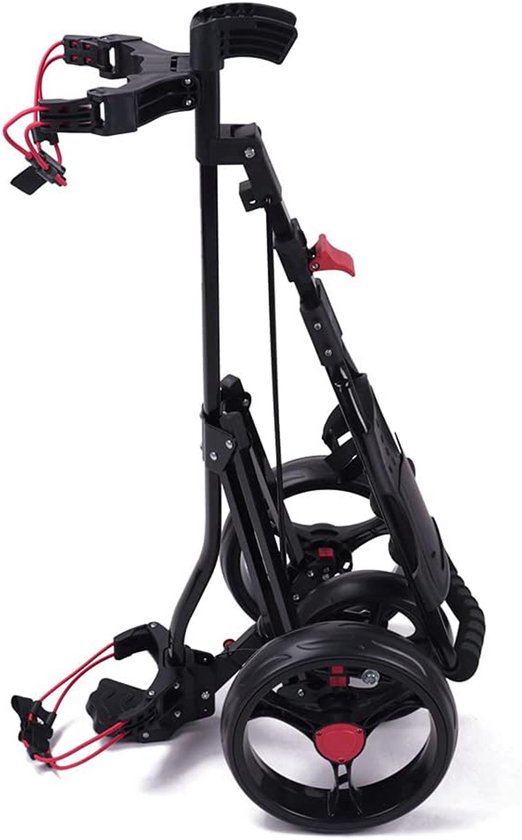 Golf Trolley - Golftrolley 3 Wielen - Golfen Op De Baan - Lichtgewicht Aluminium Frame - Compact Opvouwbaar - Zwart van GOLF — afbeelding 3