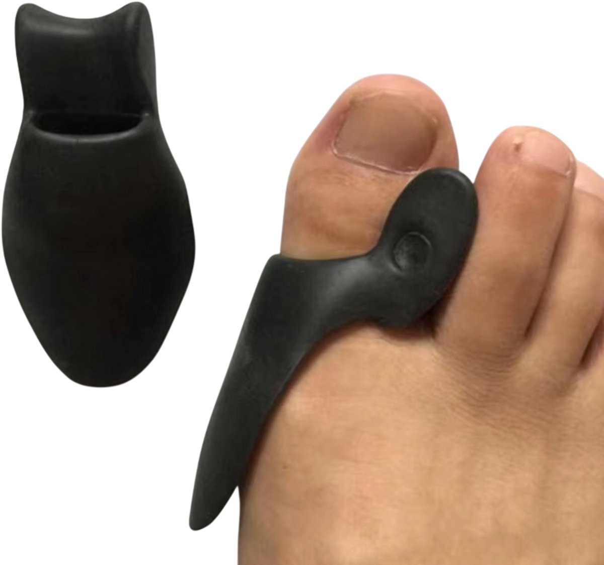 1 Paar Siliconen Teenhoezen – Hallux Valgus Beschermer, Teenscheider voor Grote Teen, Teenbeschermer tegen Wrijving en Druk, Comfortabele Voetverzorging Inzetstukken - Zwart