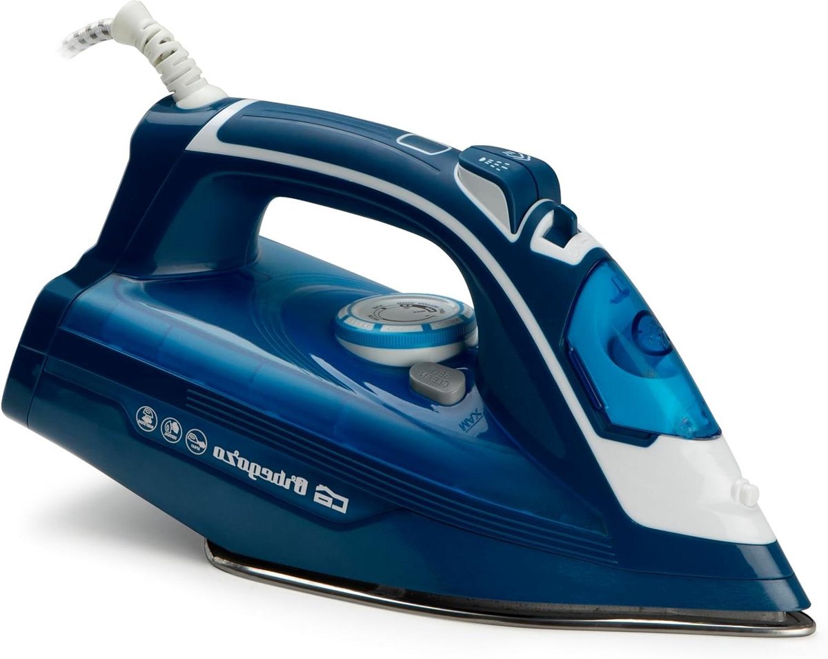Stoomstrijkijzer - Strijkijzer met stoom - Kreukels Verwijderen - Roestvrijstalen zool - 350 ml tank - Blauw