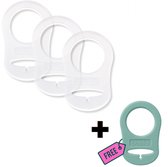 Louka - Ring mam speen transparant - 3 STUKS + 1 GRATIS - mam siliconen fopspeen ring - speenkoord