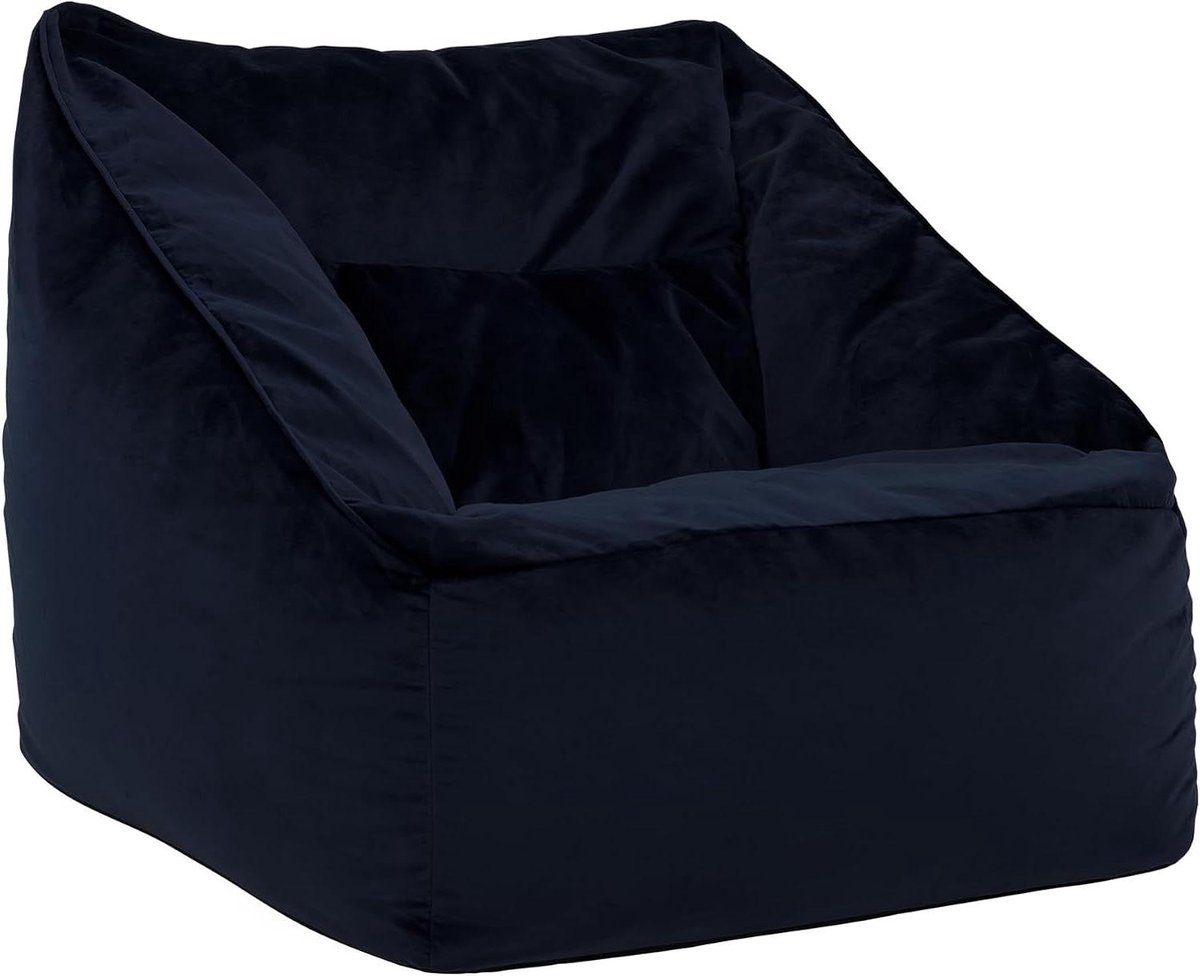 Zitzak Fauteuil - Bean Bag Stoel - Ontspannen Thuis - Zacht Fluweel - 88 x 100 x 80 cm - Donkerblauw