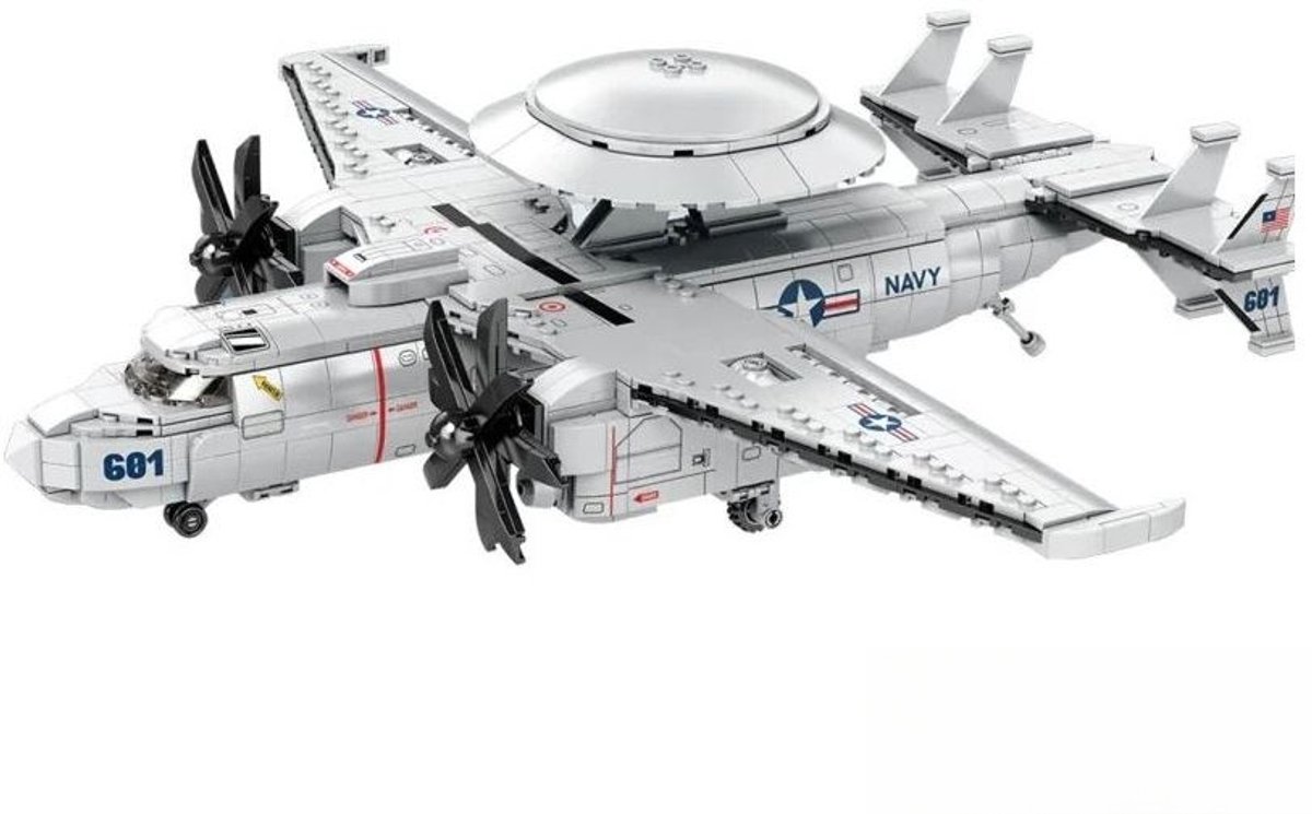 Reobrix 33029 E2 Hawkeye Star Falcon bouwset | World Wars Army Millennium Airforce vliegtuig constructie modelbouw | Educatief militair & leger speelgoed bouwpakketten voor kinderen en volwassenen | Geschikt voor lego | Bouwdoos met 1144 bouwstenen
