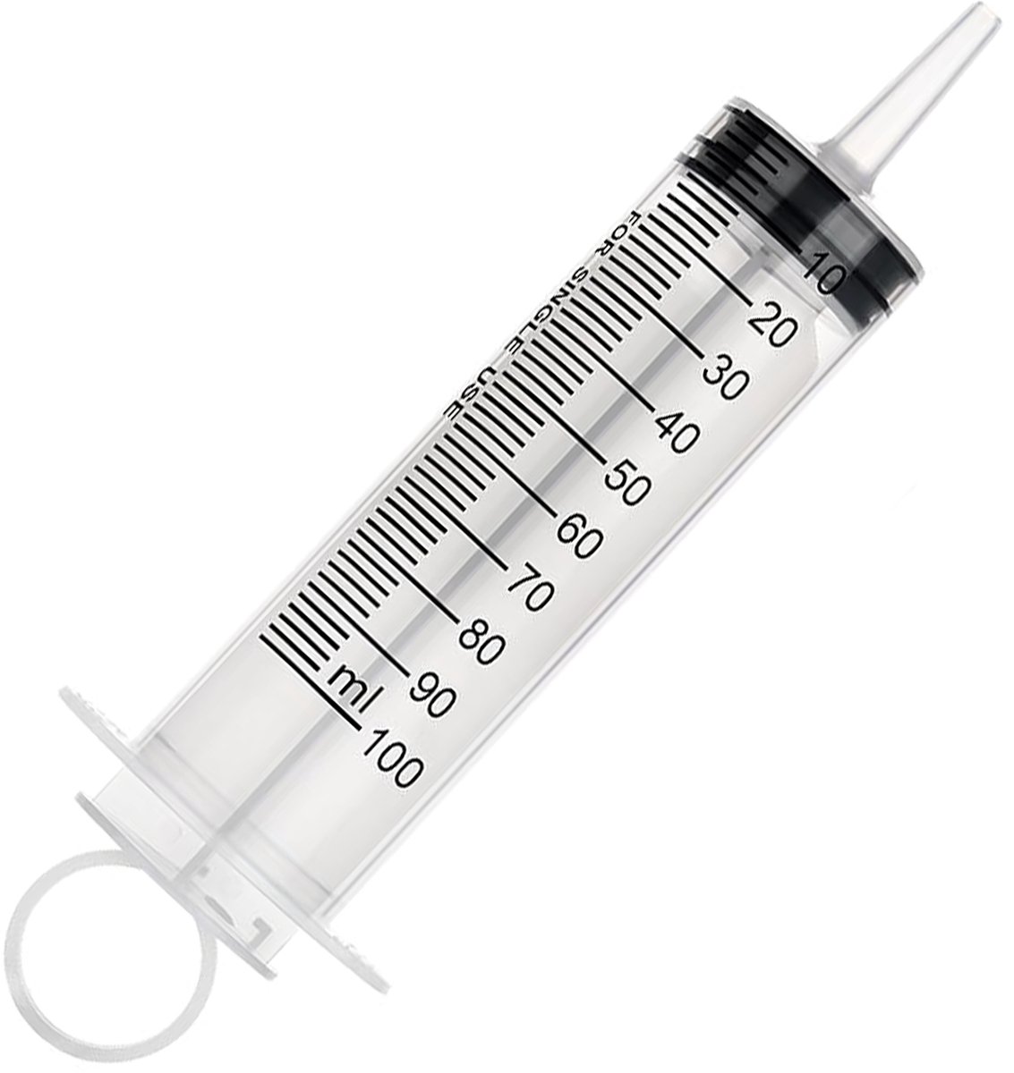 ComfiCare® doseerspuit 100 ml – Spuit – Injectiespuit – Spuitjes - Wegwerpspuit – Zonder naald - Spuit met extra lange tuit – 100ml