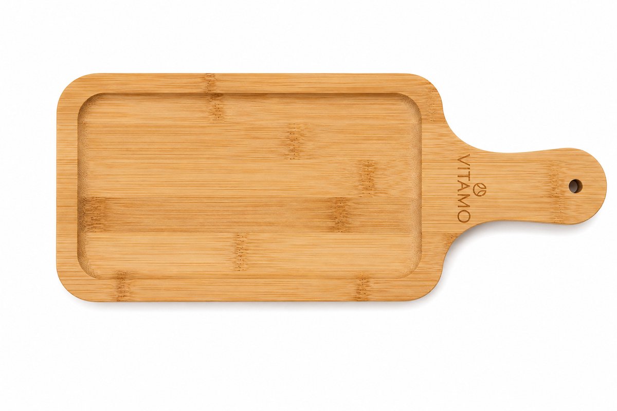 Vitamo Bamboe Kaasplank met Handvat – Serveerplank – 32 x 13 cm