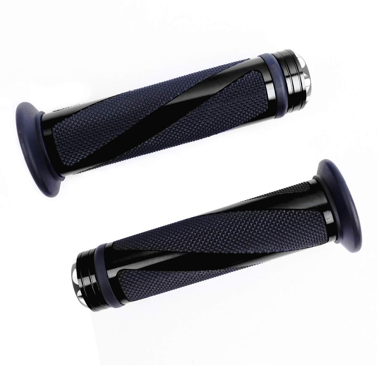 2 stuks Motorfiets Stuurgrepen Handvat Stuur Rubberen Aluminum Handgrepen 22MM 7/8" Antislip Universele voor Motor Scooter Quad Cruiser Off Road (Zwart)