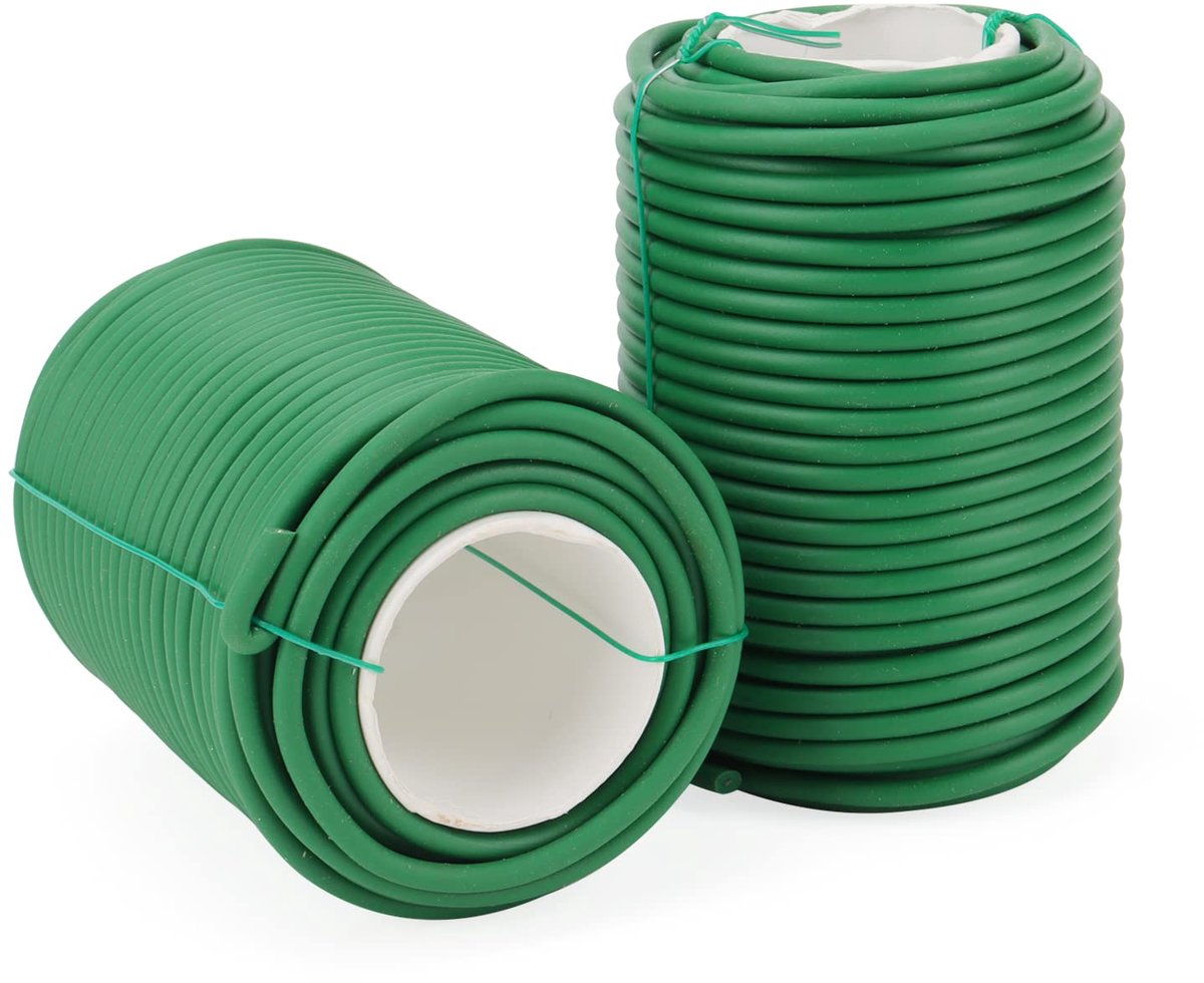 Tuindraad ommanteld, flexibele binddraad, groene tuindraad, bloemendraad, zachte binddraad, tuinplantenbinderdraad voor klimplanten, wijnstokken
