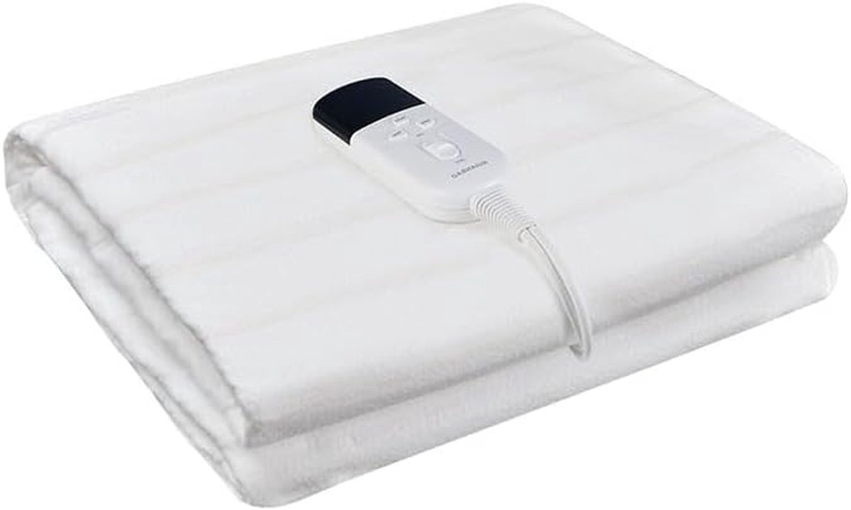 Elektrische deken - Verwarmde deken - Warmte en comfort - Afneembare controller - 150 x 80 cm - Wit