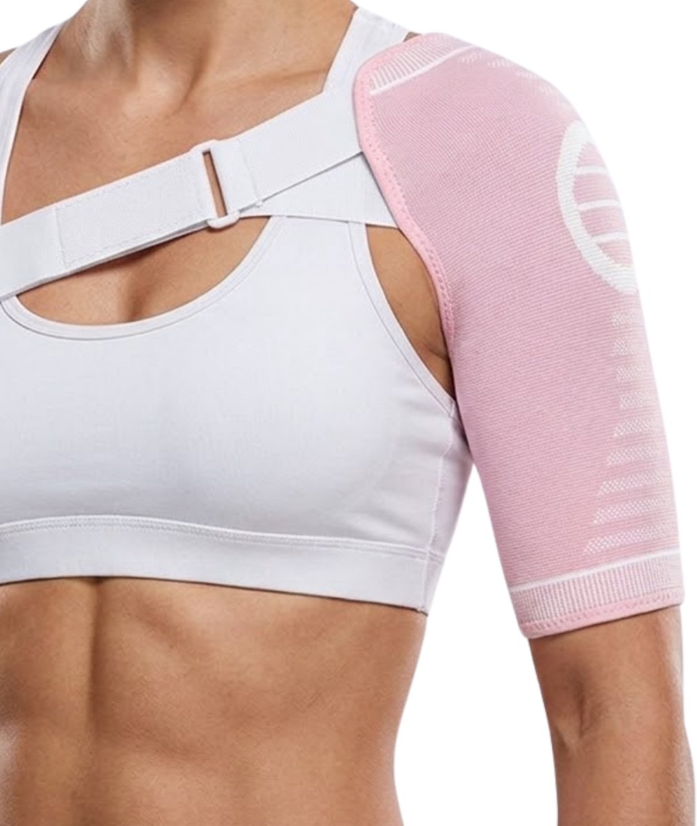 U Fit One Compressie Schouder Brace - Verstelbare Schouderbandage - Unisex - Orthopedische Schouderbrace - Roze - S/M