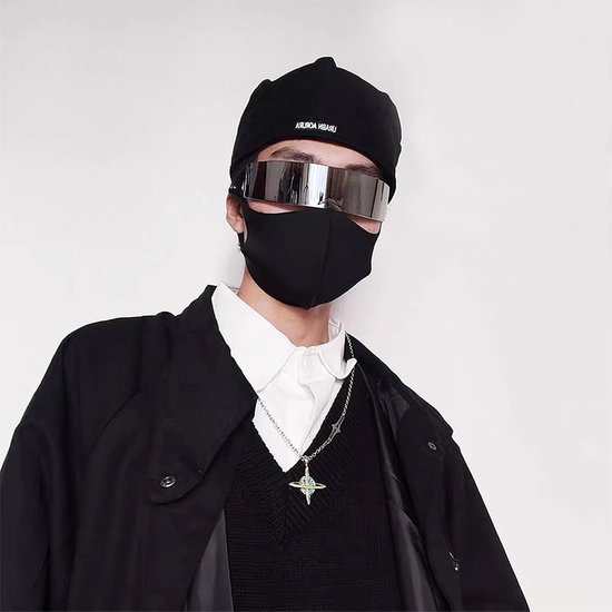 Futuristische Cyberpunk Zonnebril Randloos Unisex voor Feest en Cosplay — afbeelding 4