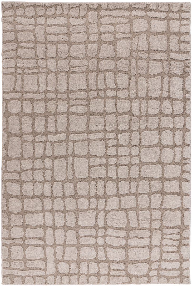 Padiro laagpolig vloerkleed 160 x 230 cm - beige - boho look - geschikt voor vloerverwarming - van polyester