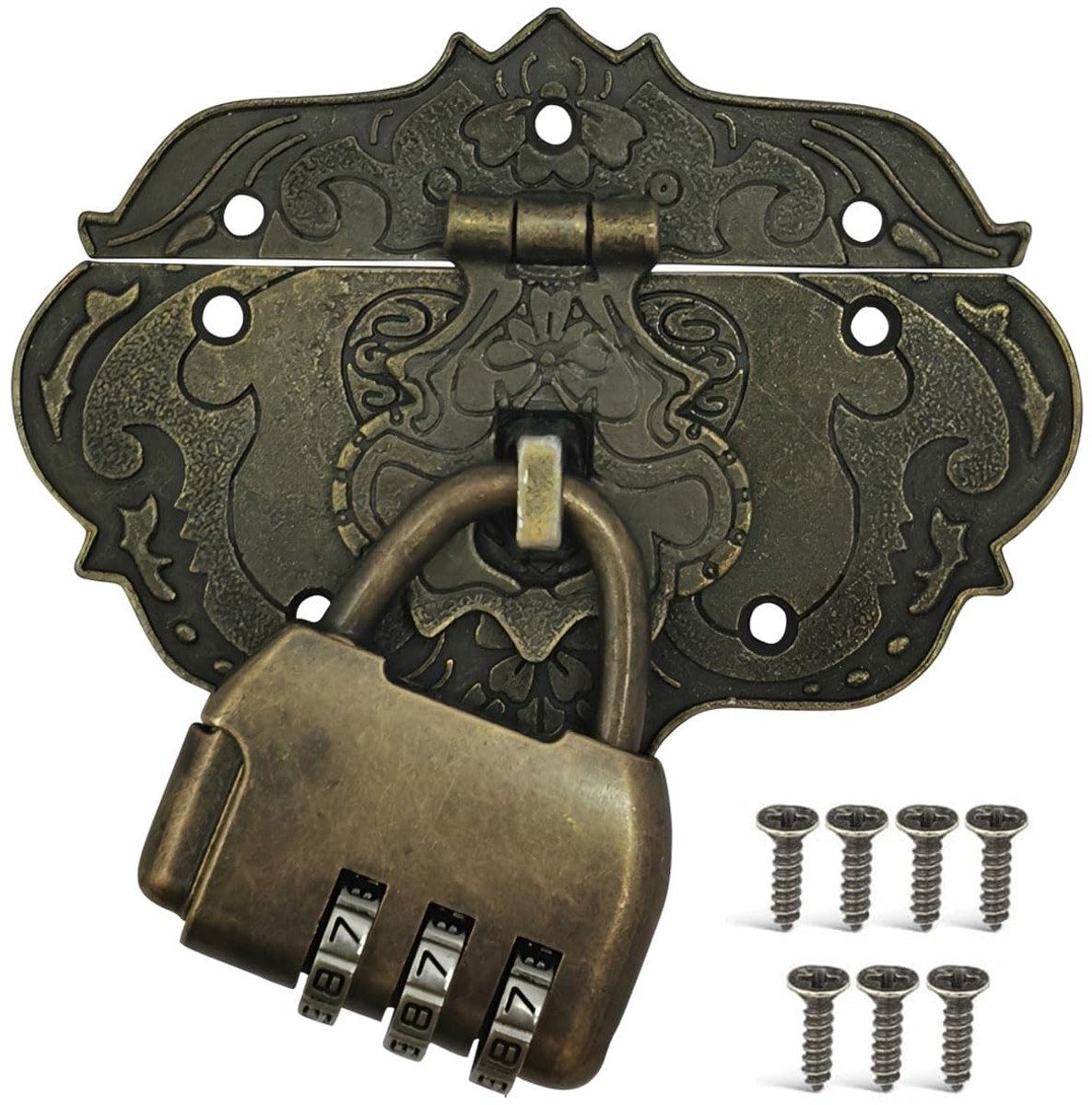 antieke sluitingen, combinatieslot, bronzen ijzeren design, meubelsluitingen, beslag voor hangslot, sloten op kisten, kratten, schuiver, klassicisme