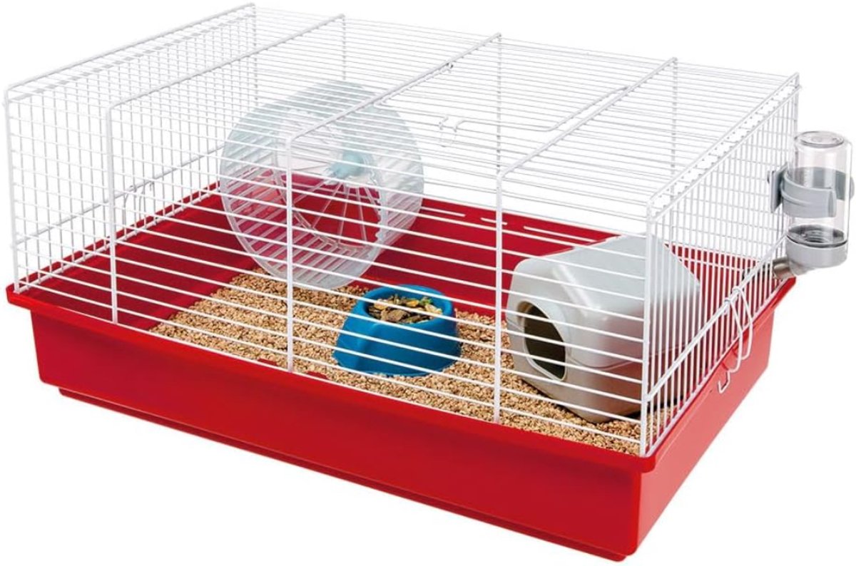 SP® Hamsterkooi - Hamster Kooien - Knaagdierenkooi - Rood - 46cm x 30cm x 23cm