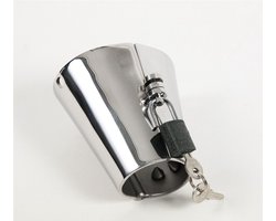 Black Label - CBT Ball Stretcher met Spijkers aan Binnenkant en Hangslotje
