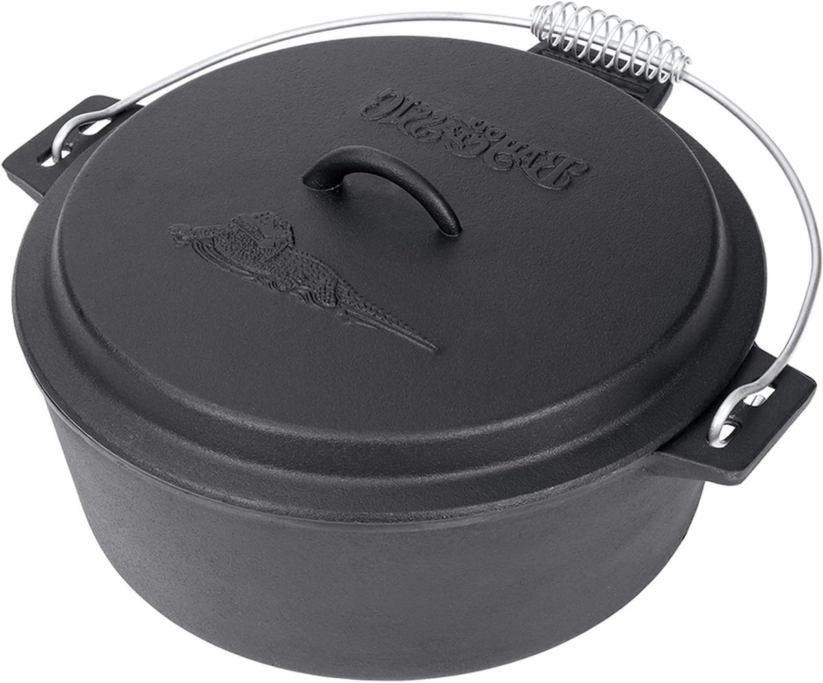 Gietijzeren Pan - Dutch Oven - Langzaam Koken - Gelijkmatige Warmteverdeling - 10 Liter - Zwart
