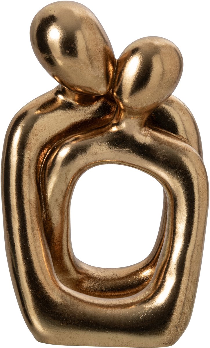 J-Line Knuffelende personen - polyresin - goud