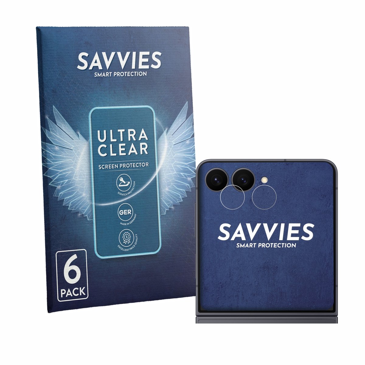 Savvies - Screenprotector voor Samsung Galaxy Z Flip 8 (ALLEEN Camera Lens) - Folie Beschermfolie transparant 6 Stuks