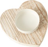 J-Line Windlicht hart - hout - gebroken wit - set van 4