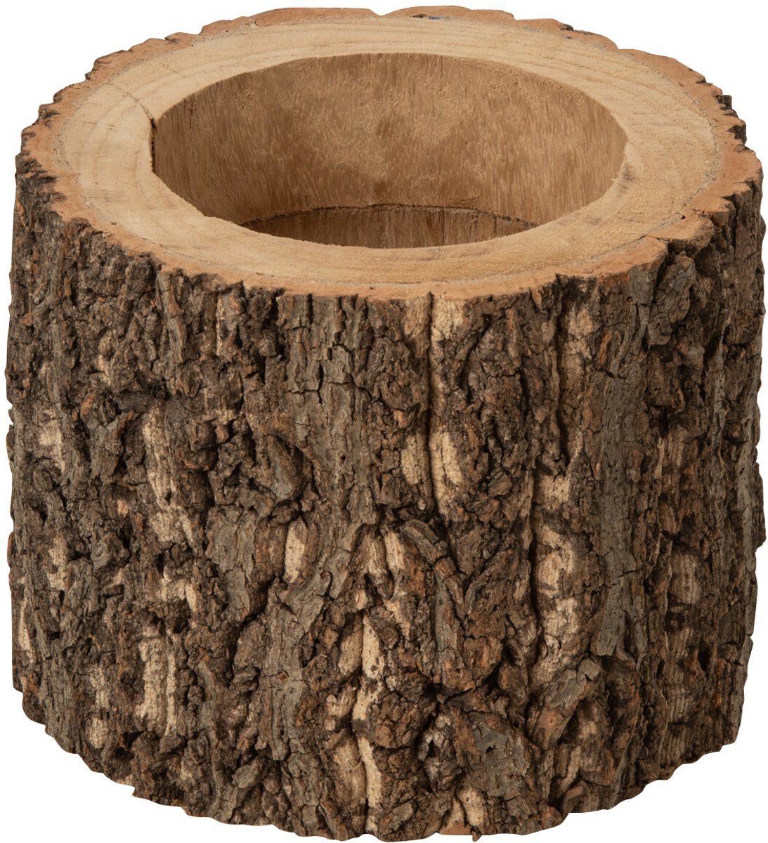 J-Line bloempot Boomstam - hout - naturel - small
