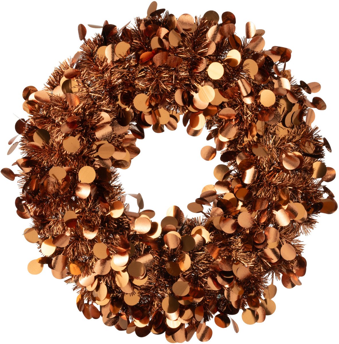 J-Line decoratie krans Sprankelend - polystyreen - bruin - small