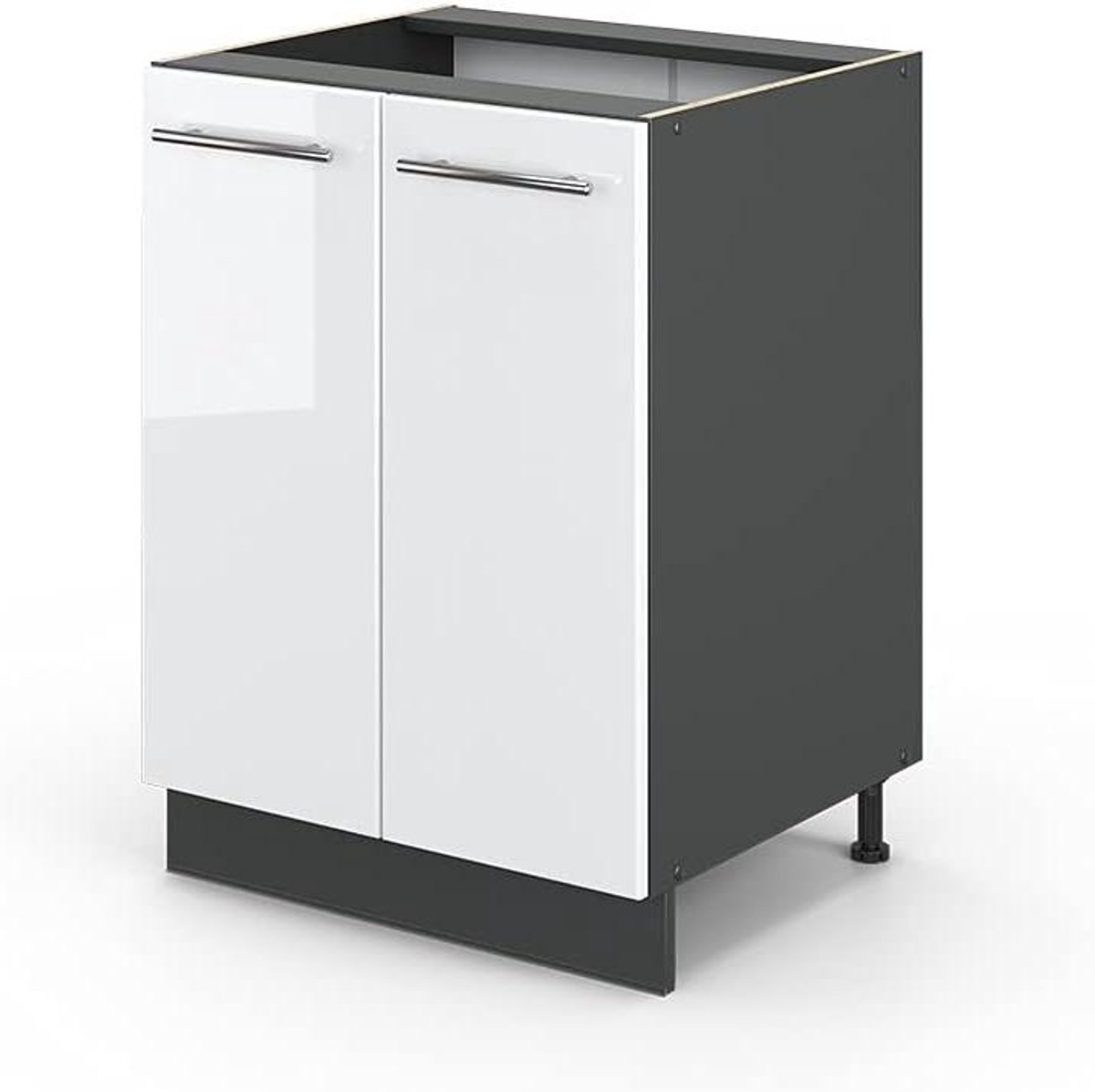 Keukenonderkast - Keukenmodule Kast - Keuken Opbergen - Softclose Scharnieren - 60 cm Breed - Wit Hoogglans