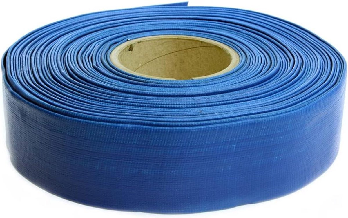Water Slang - Platte Slang - Water Verplaatsen - Hoge Weerstand - 50 Meter - Blauw