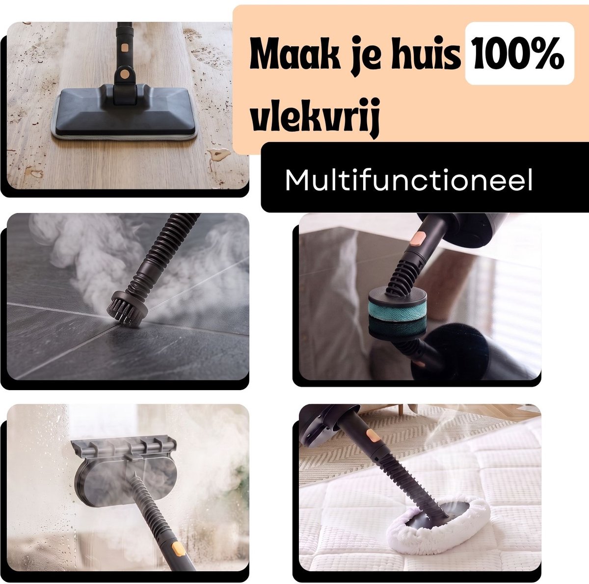 BambiClean SteamMate Stoomreiniger 14-in-1 - In 30S opgewarmd thumbnail 5