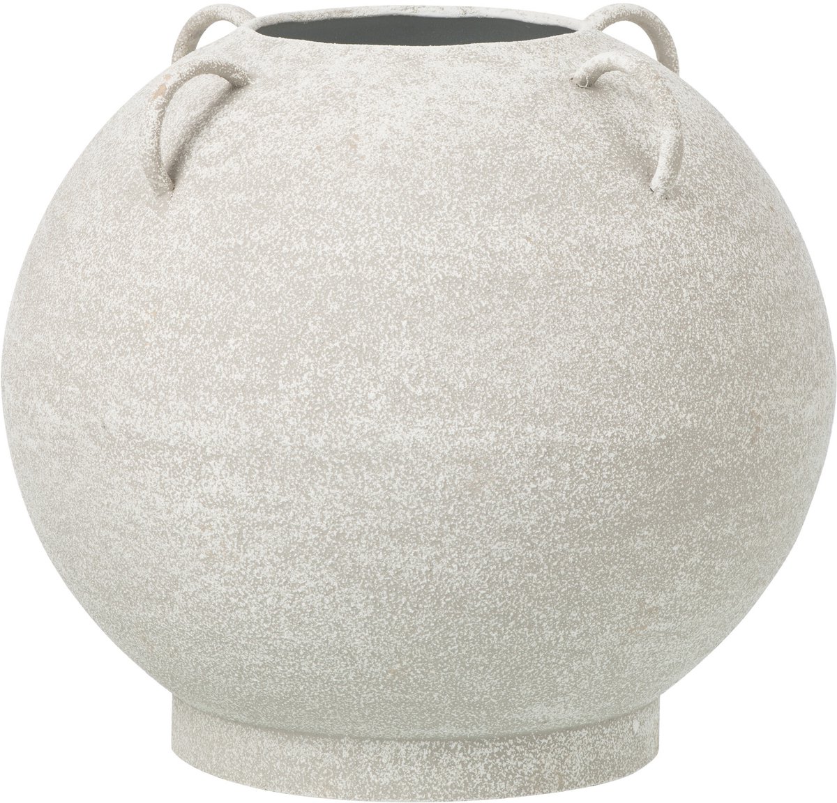 J-Line Ronde vaas - ijzer - wit