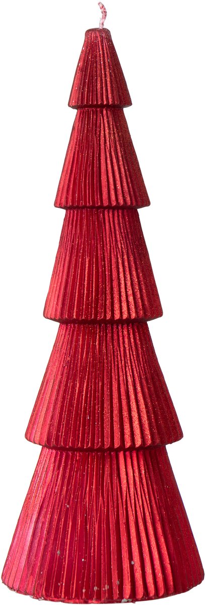 J-Line Dennenboomkaars - paraffine - kerstrood - large