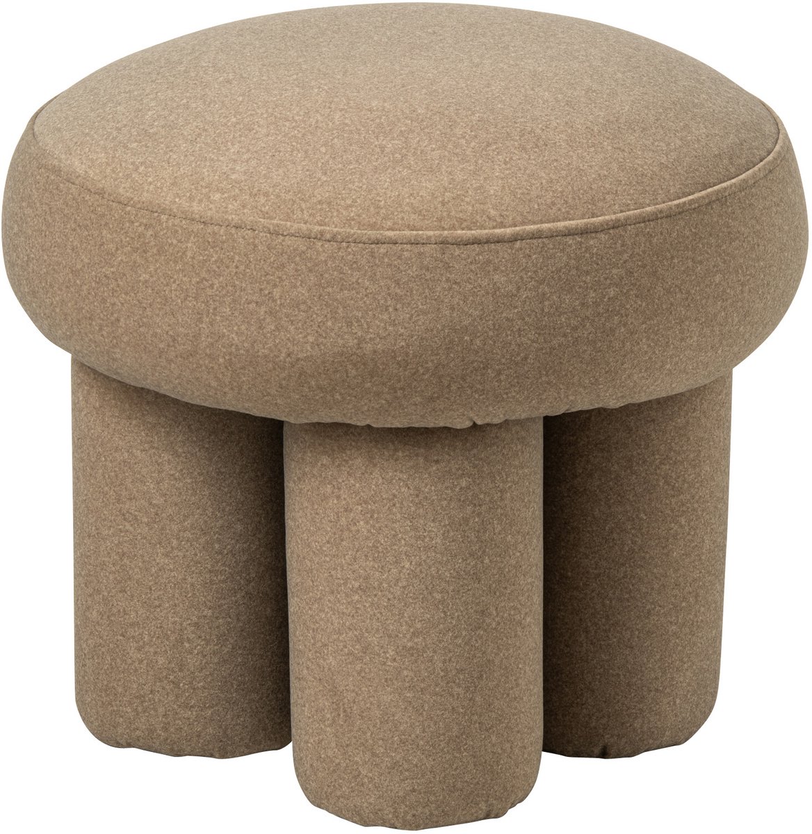 J-Line Poef met poten - multiplex/stof - beige - small