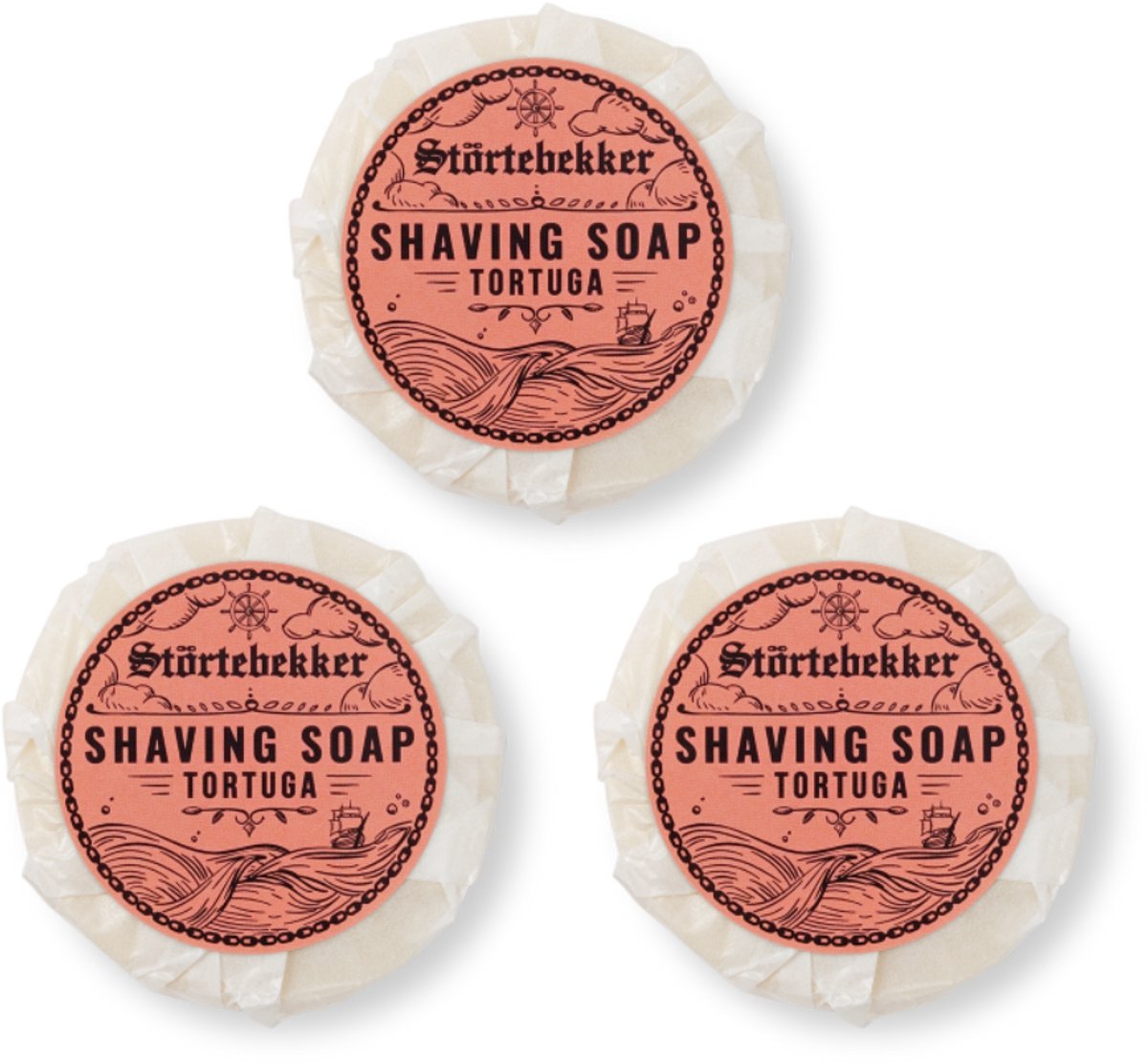 Störtebekker® Premium Scheerzeep 70 g (Tortuga) - Kruidige, frisse geur - Handgemaakte zeep voor een rijk schuim - Perfect voor het scheren met een scheermes - Veganistische scheerzeep voor dames en heren - Shaving Soap