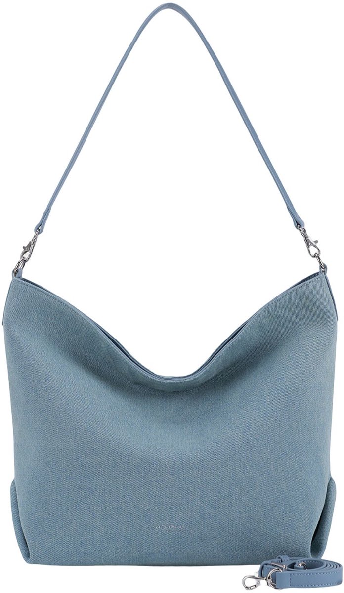 SEIDENFELT MANUFAKTUR shopper Sande Hobo Bag Denim blauwgrijs