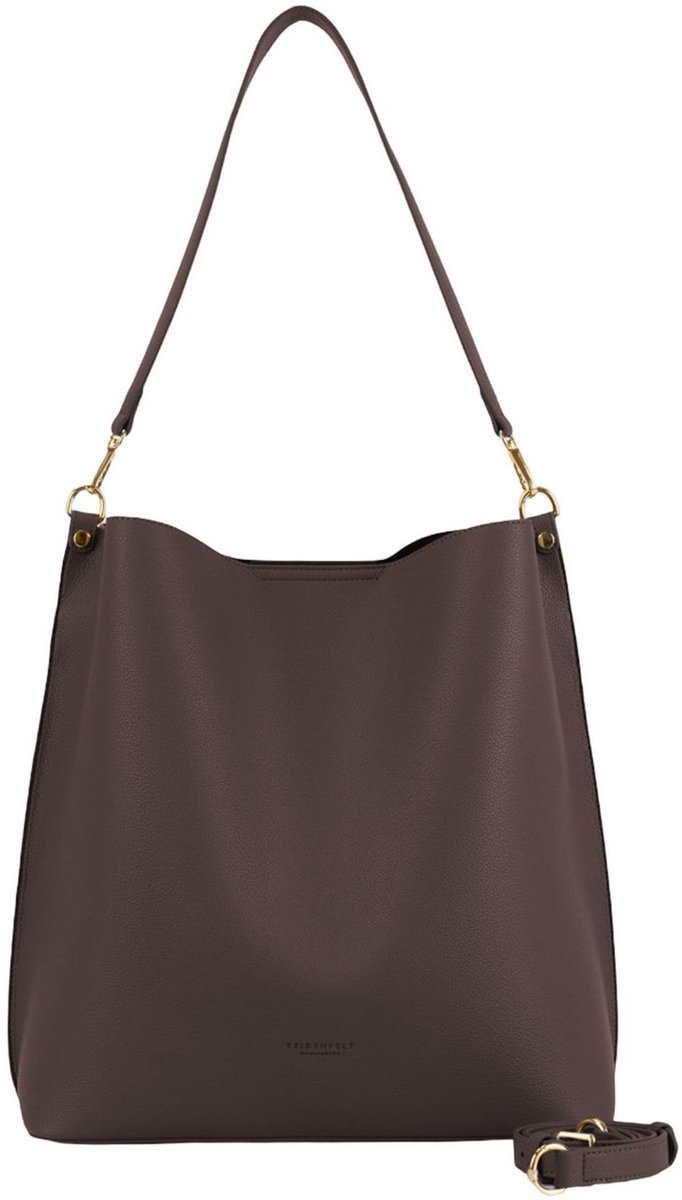 SEIDENFELT MANUFAKTUR schoudertas Nelma Hobo Bag Dark Brown donkerbruin