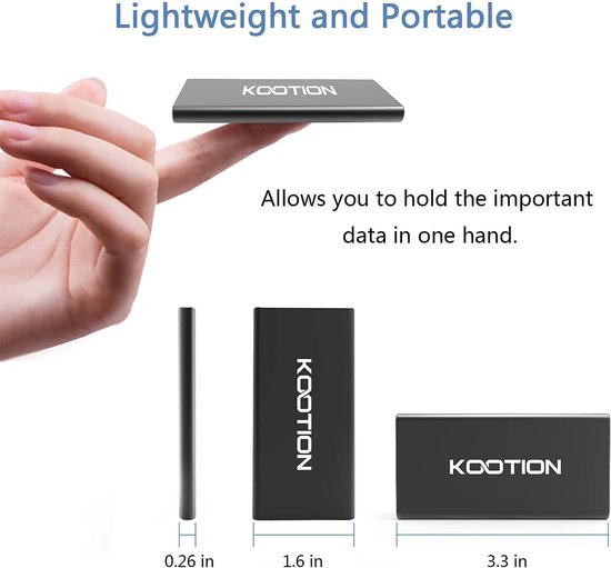 Externe SSD harde schijf 1 TB - Snelle Portable SSD tot 550 MB/s, USB 3.1 Gen2 voor Gaming en Meer van Merkloos — afbeelding 3