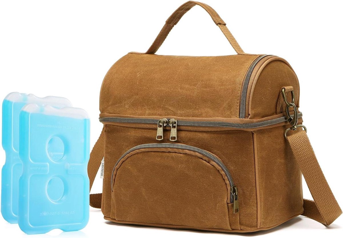 Geïsoleerde Lunchbox - Koeltas Maaltijd - Maaltijden Koel Houden - Dubbel Vak Ontwerp - Maat XL - Zwart