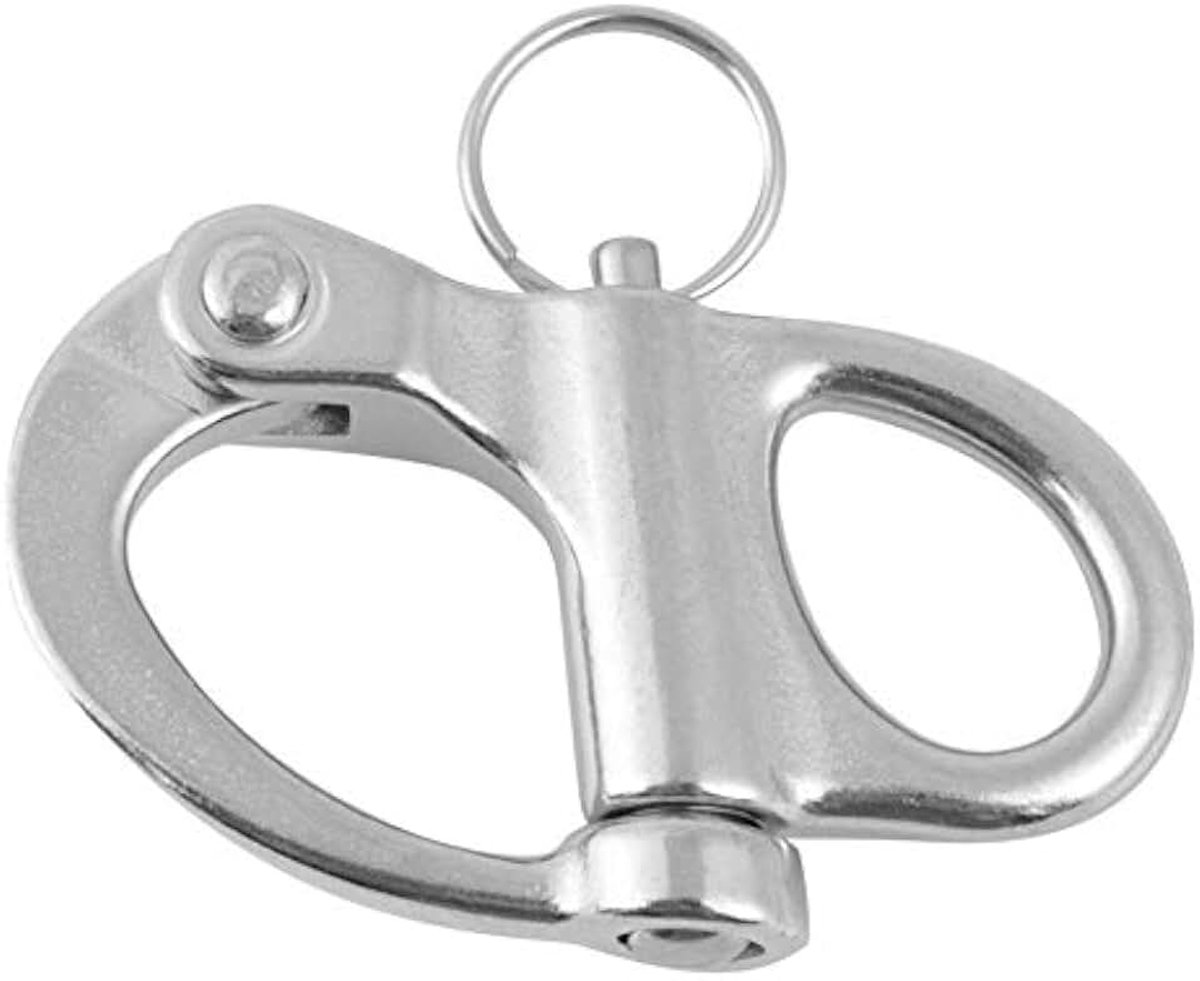 Shackle roestvrij staal Vaste Quick Release Shackles Met Ronde Ring voor Marine Boat Trucks Van Caravan Trailers (12 * 52 mm) Watersport-Snelsluiting