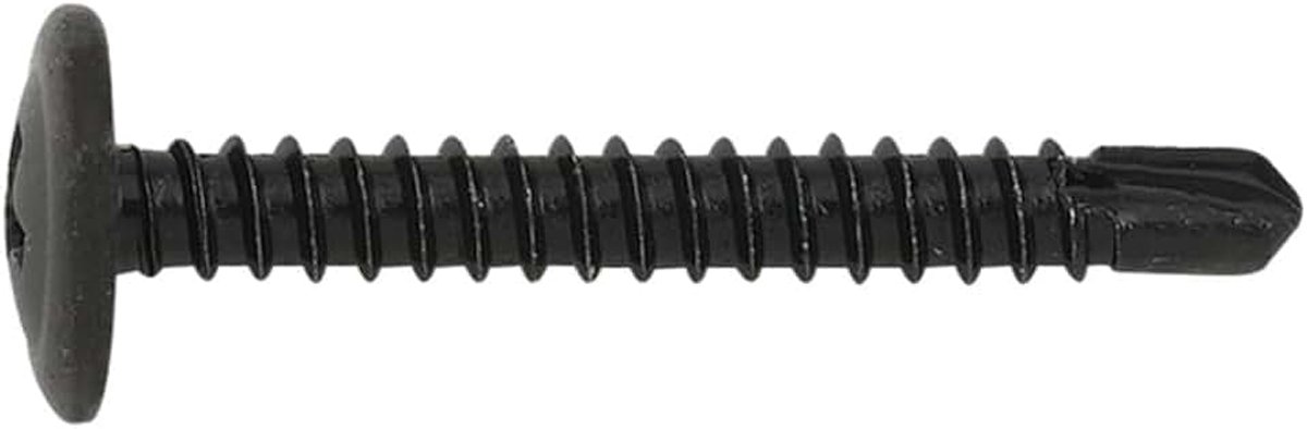 Fixing Systems Taen - 500 Zelfstaterend pakket van hoofdkop Alomada, Phillips en Washer Footprinted (gevallen coating, 4,2 x 25 mm) zwarte kleur