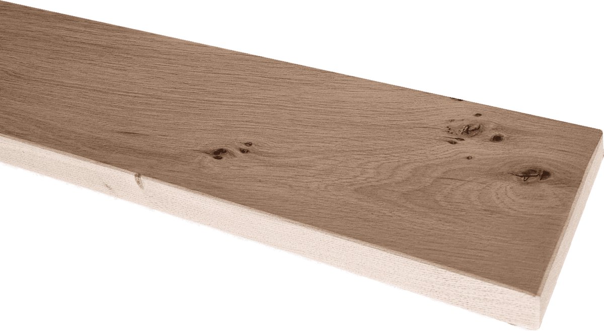 GoudmetHout – Massief eiken plank – Toiletplank - Wandplank - Vensterbank – 60 x 15 cm – Onbehandeld