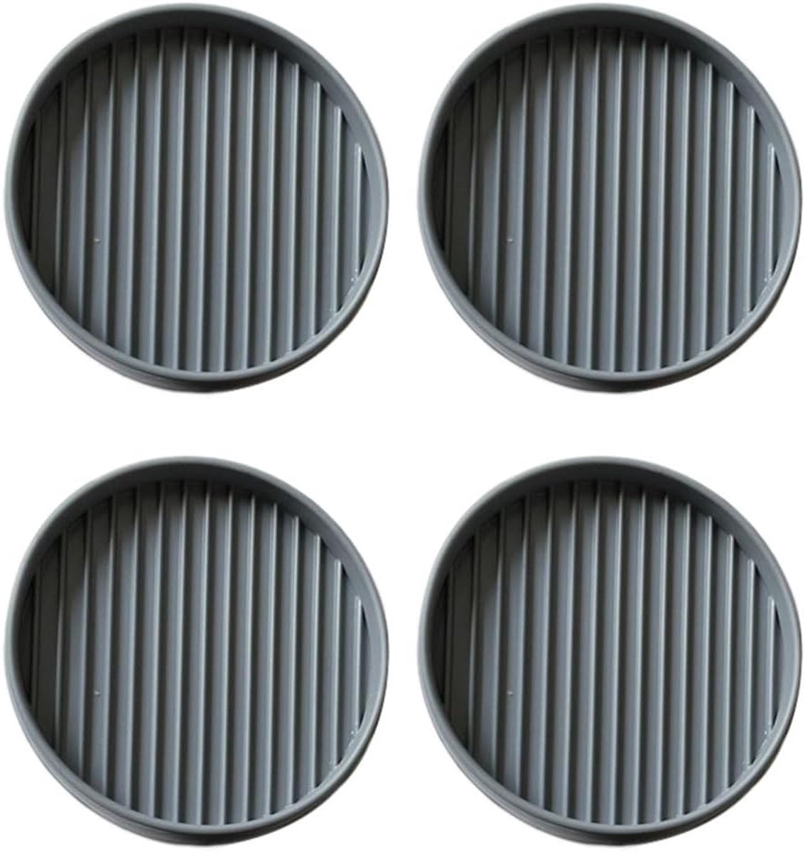 4 stuks meubels Caster Cups, 5,1 cm ronde rubberen antislip vloerbeschermer pads voor tapijt houten vloer sofa tafel - grijs