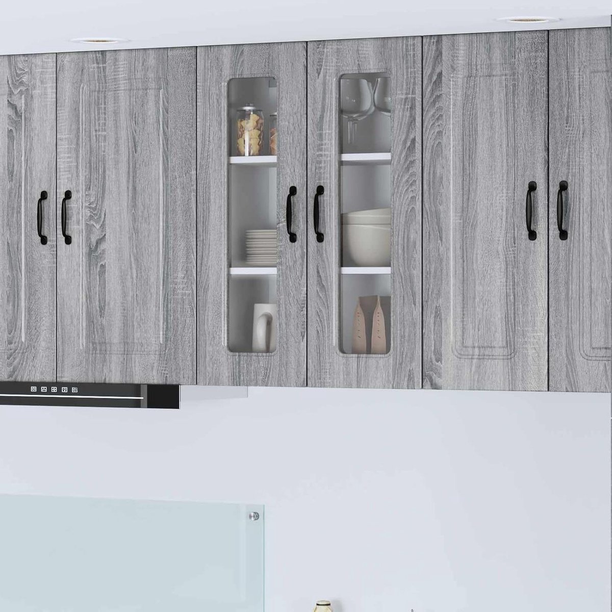 Keukenkast - Wandkast keuken - Keuken opbergen - Modern design - 60 cm breed - Grijs Sonoma