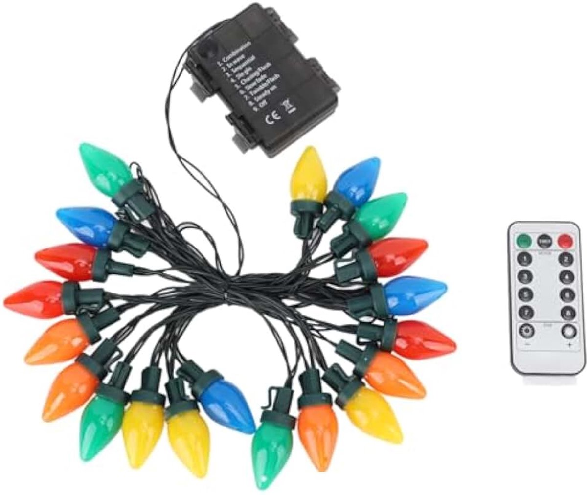 C9 LED-kerstverlichting 16,4ft 20 LED C9 Aardbeienverlichting voor Buiten, Binnen, café, Hard Shell ABS-materiaal