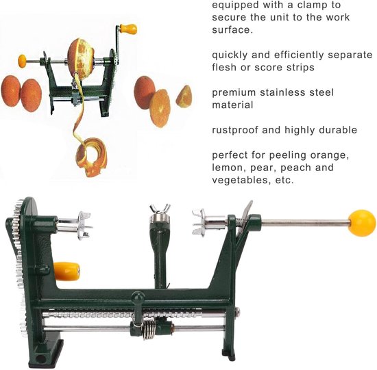 Appelschiller Roestvrij Staal - Fruitschiller Groenteschiller - Snel Fruit Bereiden - Met Veilige Klem - 708 g - Zilverkleurig — afbeelding 3