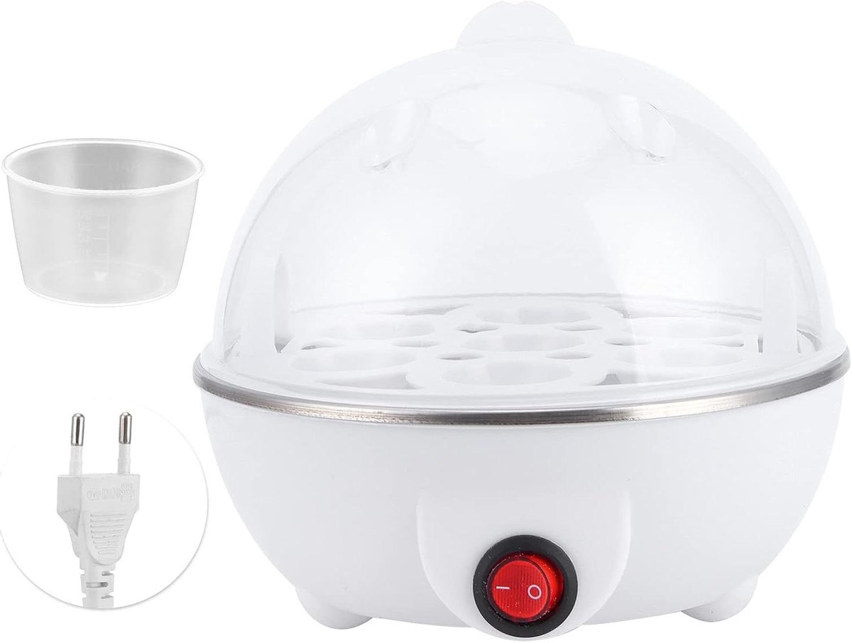 Elektrische Eierkoker - Mini Stoomkoker - Eieren Koken - Veelzijdig Kookapparaat - 16 cm - Wit