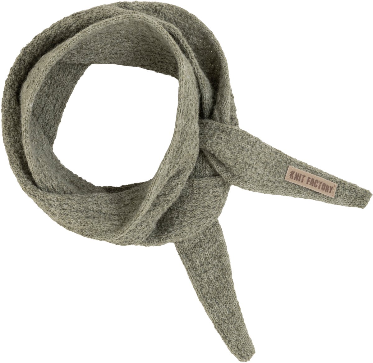 Knit Factory Sana Hals Sjaaltje - Urban Green - 125x10 cm