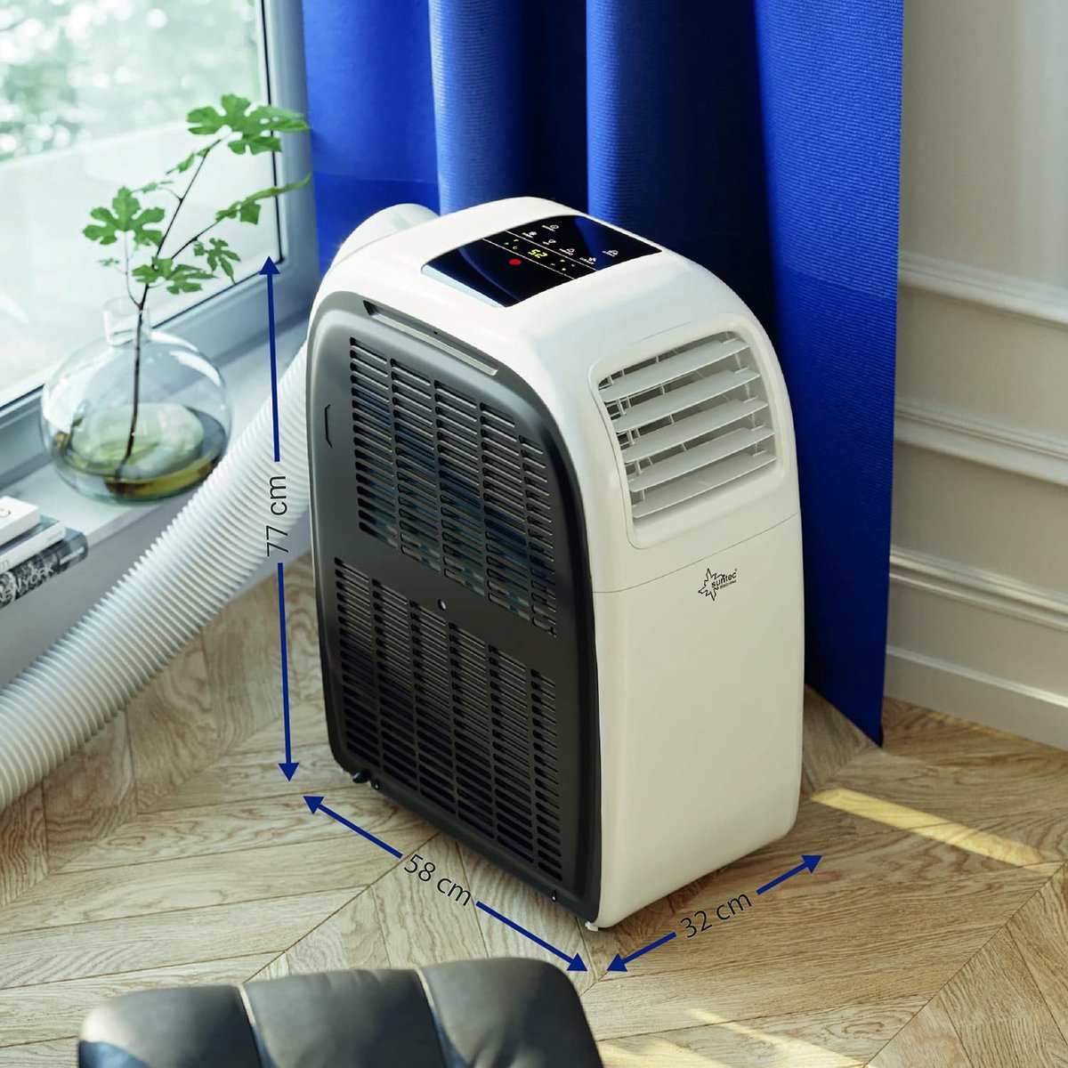 Mobiele airco 12000 BTU stil met verwarming, ontvochtiger, energieklasse A, voor ruimtes tot 60 m² thumbnail 5