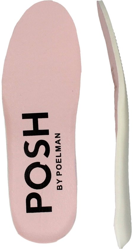 Lichtroze inlegzool met zwarte opdruk POSH BY POELMAN.