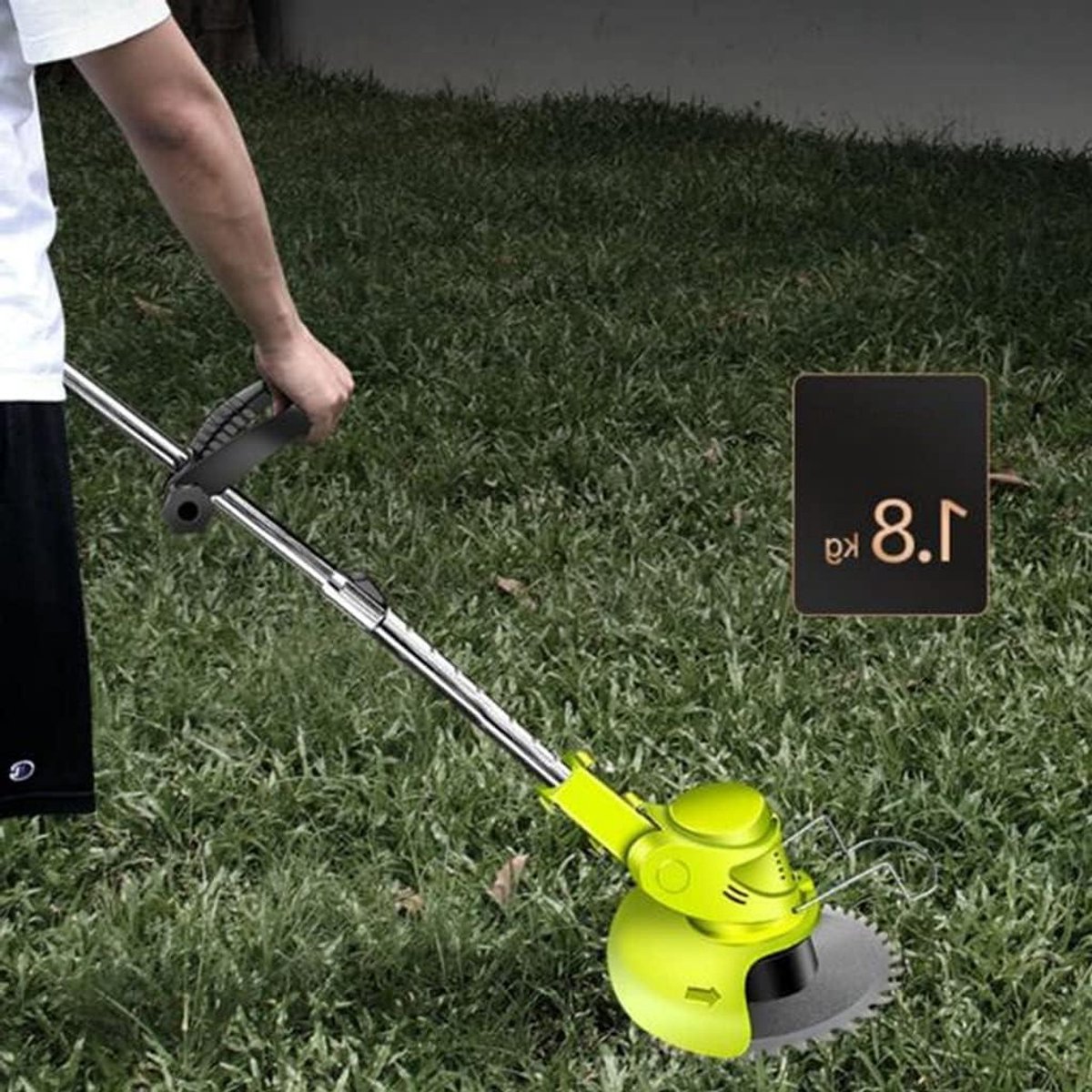 Handgrasmaaier - Kleine trimmer - Tuinonderhoud - Oplaadbaar lithium - Dubbele batterij - Groen