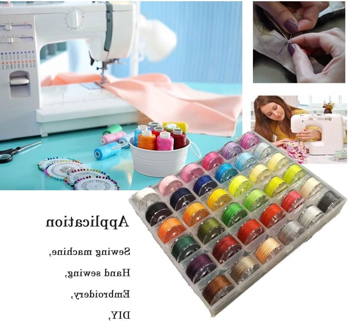 Naaimachine Spoelen - Garens Set - Hobby Naaien - Georganiseerde Opbergdoos - 230 gram - Multicolor