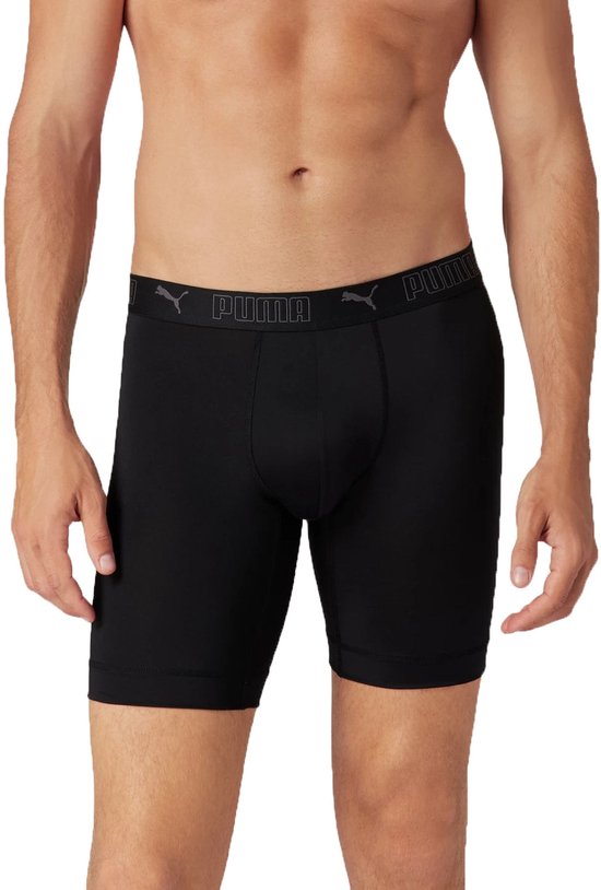Zwarte Puma microfiber boxershort met een elastische band met PUMA-logo.
